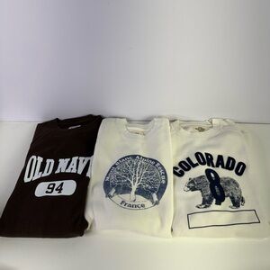 Old Navy Waffle Knit Long Sleeve T-Shirt Lot of 3 Crewneck Casual Men's XL